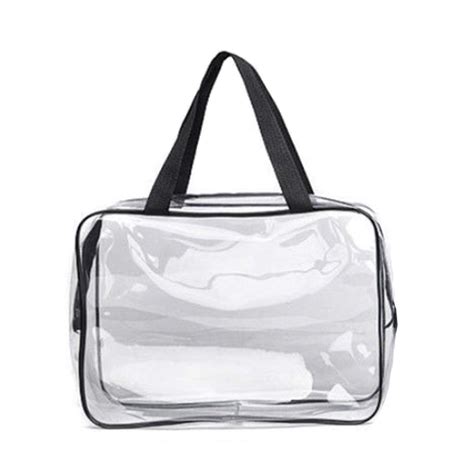 clear plastic bag for travel.